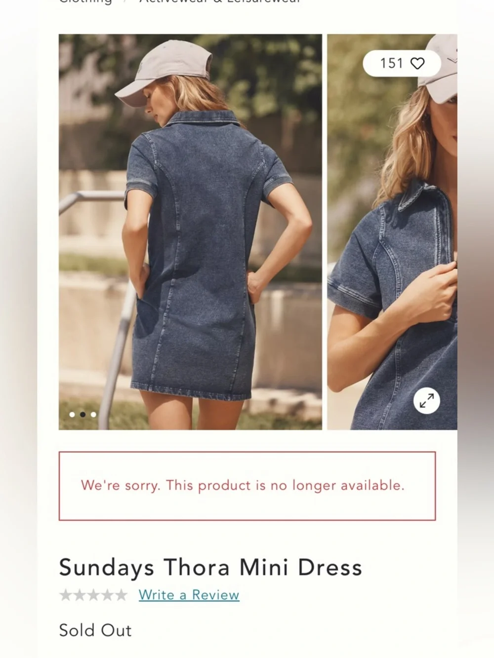 Sundays brand Thora mini dress in blue denim Size L - Picture 2 of 5